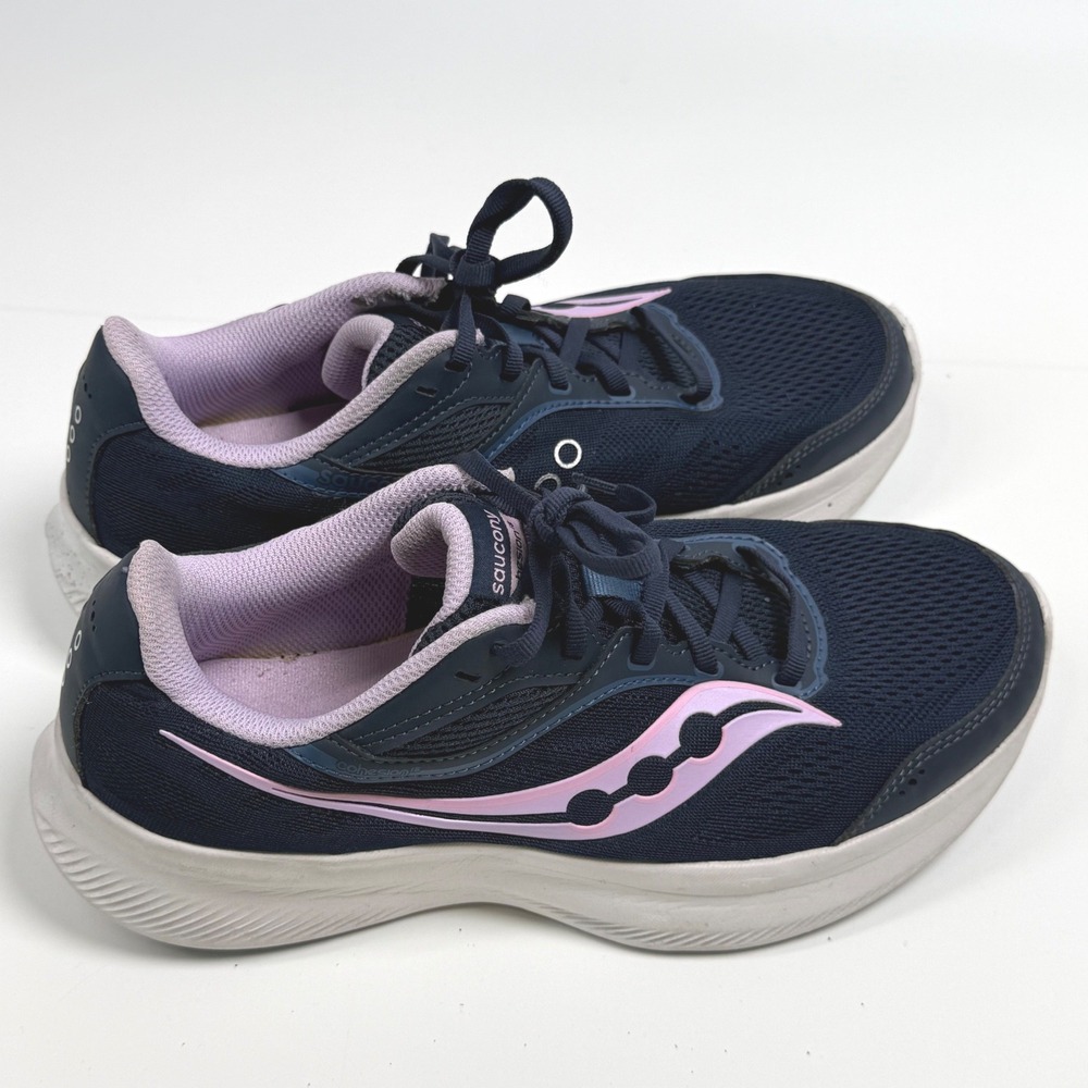 Saucony Cohesion 16 Womens Navy Purple Lilac Running Shoes Size 9.5 W Sneakers
